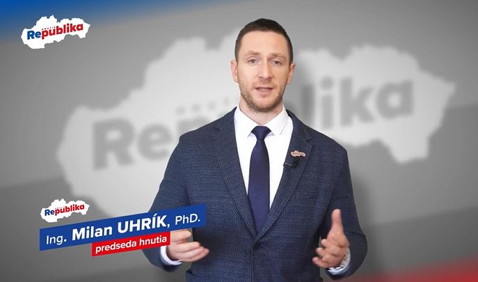 Milan Uhrík, predseda hnutia REPUBLIKA a poslanec Európskeho parlamentu